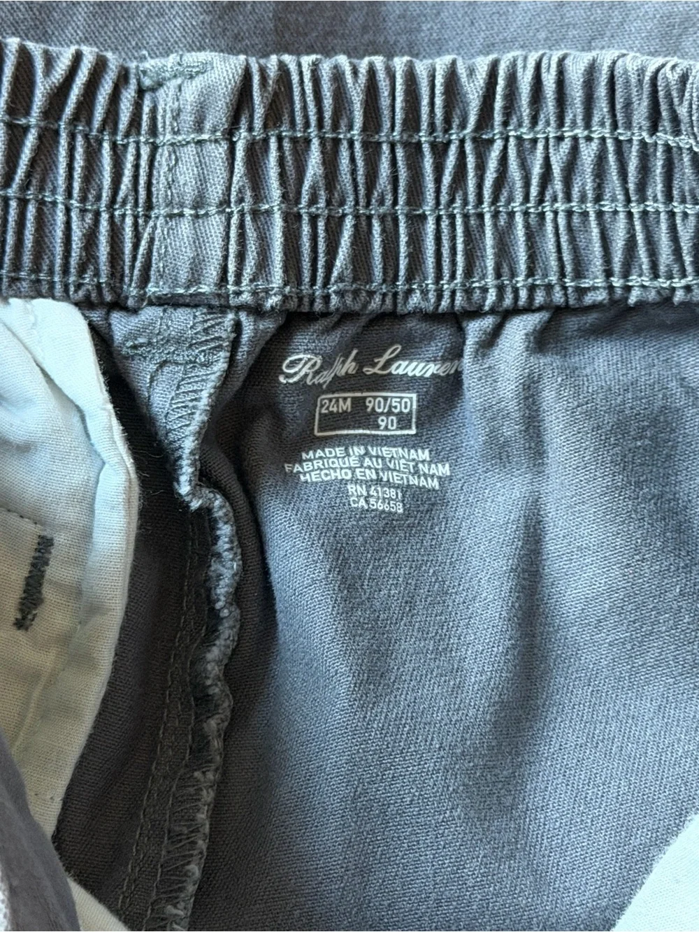 Ralph Lauren Baby Boys Gray Chino Pants 24M Classic Straight Leg